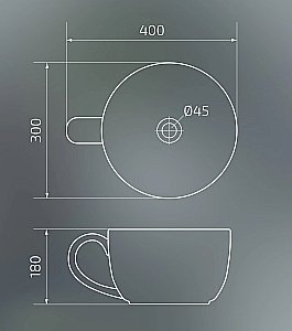 Раковина накладная Gid Creativo 40 Nc9077 52230 черная купить в интернет-магазине Sanbest
