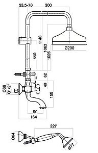 Душевая система Webert Armony AM721208010 золото купить в интернет-магазине сантехники Sanbest
