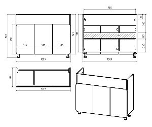 Тумба с раковиной Misty Чегет -105 П-Чег-01105-011 белая для ванной в интернет-магазине Sanbest