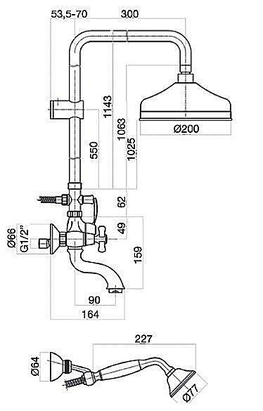 Душевая система Webert Armony AM721208010 золото купить в интернет-магазине сантехники Sanbest