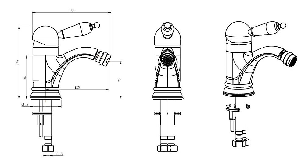 Смеситель для биде Boheme Imperiale Ripresa 326 купить в интернет-магазине сантехники Sanbest