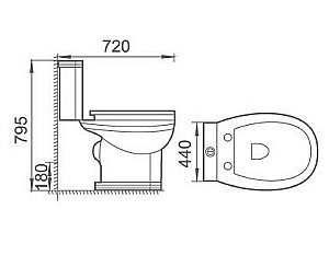 Унитаз Boheme Vogue 941-G с узором золото, с бачком купить в интернет-магазине Sanbest