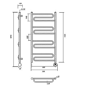 Полотенцесушитель электрический Domoterm Офелия П12 500x1000 E хром купить в интернет-магазине сантехники Sanbest