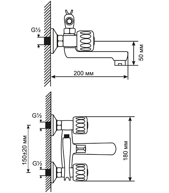 Смеситель для ванны MIXLINE ML 529845 купить в интернет-магазине сантехники Sanbest
