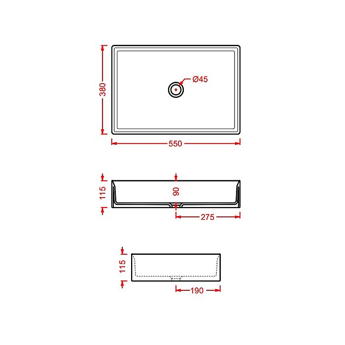 Раковина накладная Artceram Scalino 55 SCL002 37 00 Blu Denim купить в интернет-магазине Sanbest
