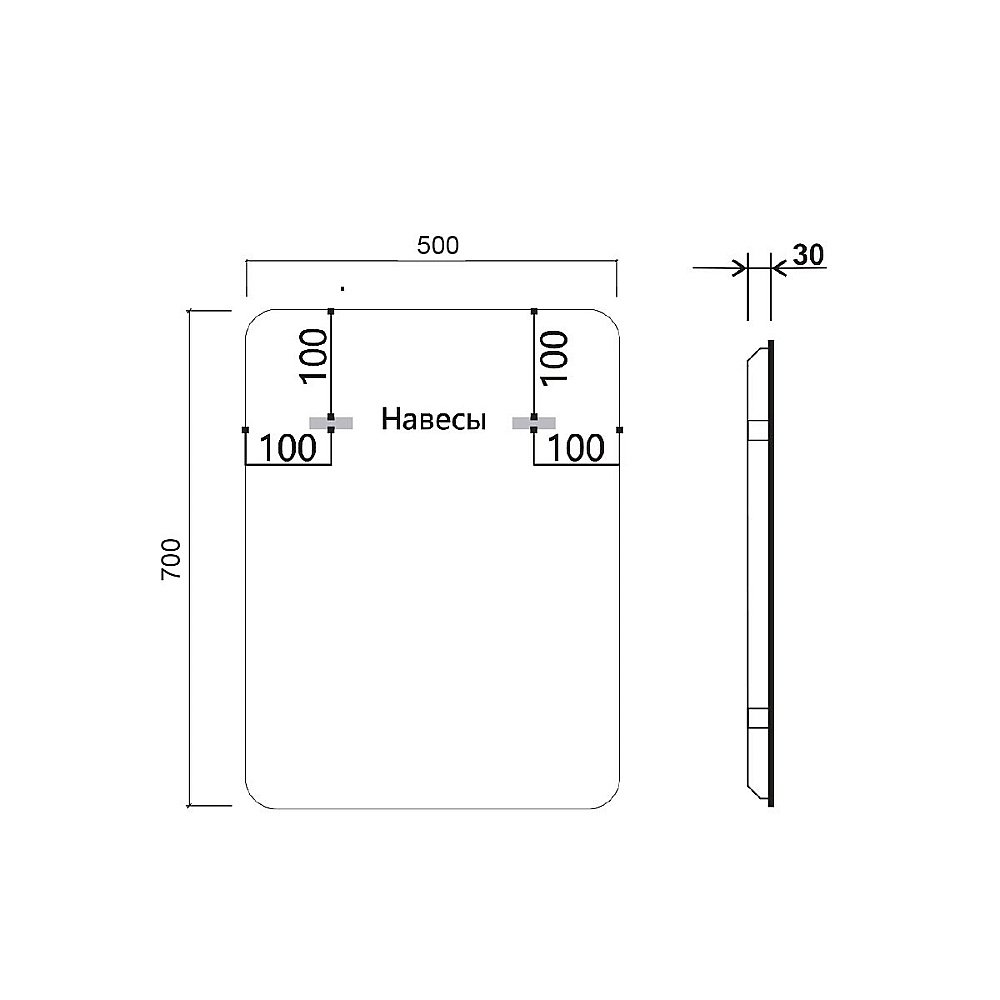 Зеркало Vincea 50х70 VLM-3VC500B-2 черное в ванную от интернет-магазине сантехники Sanbest