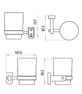 Стакан настенный Lemark Omega LM3136C купить в интернет-магазине сантехники Sanbest