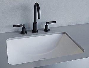 Раковина врезная снизу столешницы Salini MAREA 06 1802206M 55 из искусственного камня S-Stone, белая матовая купить в интернет-магазине Sanbest