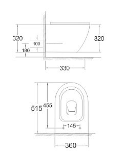 Унитаз подвесной Agger AT03100 белый, с крышкой микролифт, безободковый купить в интернет-магазине Sanbest