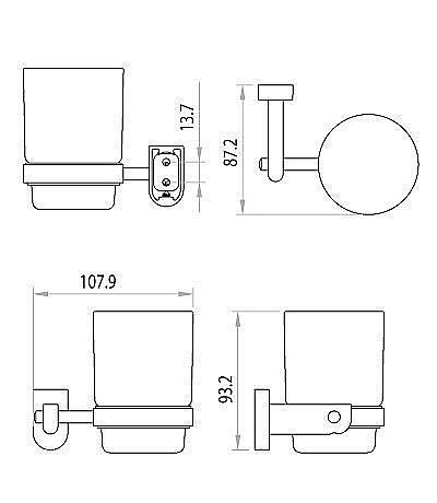 Стакан настенный Lemark Omega LM3136C купить в интернет-магазине сантехники Sanbest