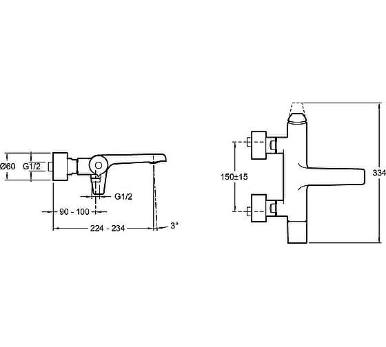Смеситель для ванны Jacob Delafon AVID E97369-BN никель полированный купить в интернет-магазине сантехники Sanbest