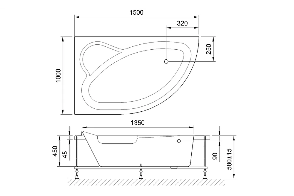 Акриловая ванна Royal Bath ALPINE RB819100 150х100 белая купить в интернет-магазине Sanbest