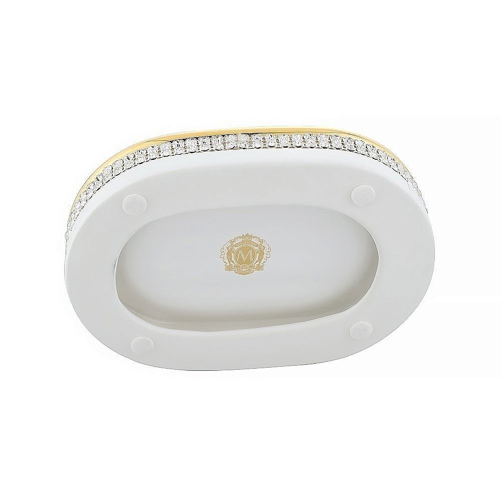 Мыльница Migliore Dubai 26961 белая керамика/золото-swarovski купить в интернет-магазине сантехники Sanbest