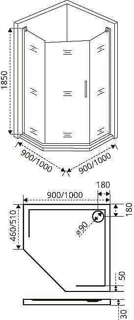 Душевой уголок Good Door FANTASY PNT-100-C-CH 100x100 купить в интернет-магазине Sanbest