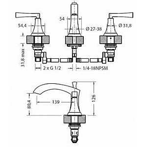 Смеситель для раковины Crosswater 14-08-PC купить в интернет-магазине сантехники Sanbest