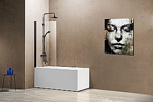 Шторка для ванны Vincea VSB-11800CLB 80x140 черный купить в интернет-магазине Sanbest