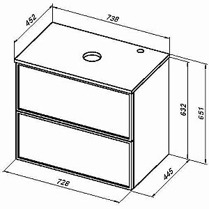 Тумба с раковиной и столешницей Aquanet Арт 75 329064 ясень графит для ванной в интернет-магазине Sanbest