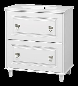 Тумба с раковиной Misty Версаль - 80 П-Вер07080-0112Я белая матовая для ванной в интернет-магазине Sanbest