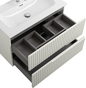 Тумба с раковиной Cezares DUET-N 80 DUET-N-800-2C-SO-AS-P альпака брашированная для ванной в интернет-магазине Sanbest