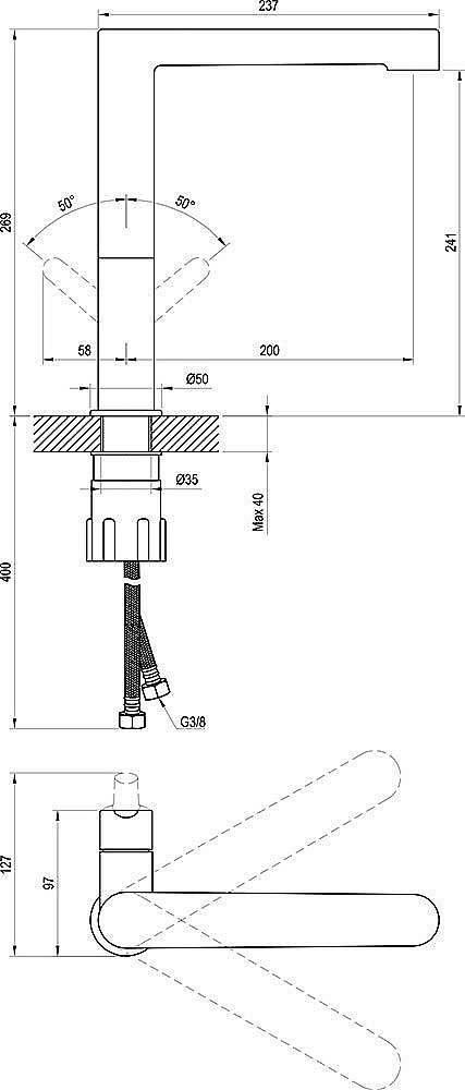 Смеситель для кухни Ravak Puri X070183 черный матовый купить в интернет-магазине сантехники Sanbest