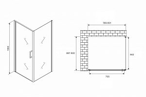 Душевой уголок Abber Sonnenstrand AG04080B-S90B 80x90 купить в интернет-магазине Sanbest