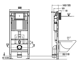 Система инсталляции для унитаза WONZON & WOGHAND механическая WW-TI739A купить в интернет-магазине сантехники Sanbest
