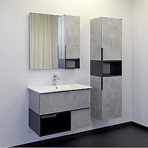 Тумба с раковиной Comforty Франкфурт 00-00011080 75 бетон светлый для ванной в интернет-магазине Sanbest