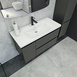 Тумба с раковиной Caprigo Forte 100 два ящика, одна дверь слева, цвет на выбор для ванной в интернет-магазине Sanbest