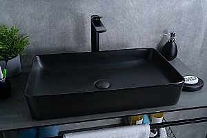 Раковина накладная Gid Geometrico 60 Bm9396 53344 черная матовая купить в интернет-магазине Sanbest