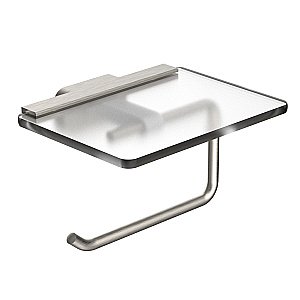 Держатель для туалетной бумаги с полкой WONZON & WOGHAND GRAFFITY, Брашированный никель (WW-9326-BN) купить в интернет-магазине сантехники Sanbest