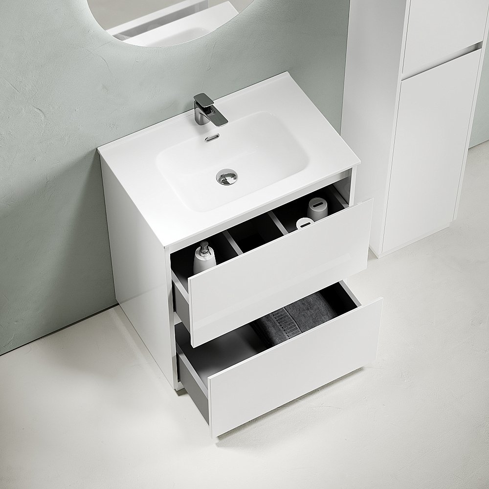 Тумба с раковиной Sancos Libra Floor 70 LB70FW белая для ванной в интернет-магазине Sanbest