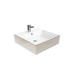 Раковина Creavit Next 50 NX256-NA00белая, декор золото купить в интернет-магазине Sanbest