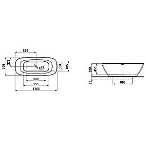 Ванна Laufen INO 170х75 2.3130.2.000.000.1 белая купить в интернет-магазине Sanbest