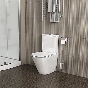 Унитаз напольный GROSSMAN GR-4450S безободковый, с бачком, с крышкой микролифт, белый глянцевый купить в интернет-магазине Sanbest