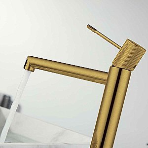 Смеситель для раковины Vincea Desire VBF-1D2BG брашированное золото купить в интернет-магазине сантехники Sanbest