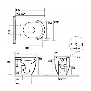 Унитаз приставной Kerasan Flo 3118 Белый купить в интернет-магазине Sanbest