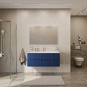 Тумба с раковиной Cezares DUET-N 120 DUET-N-1200-2C-SO-SPF-P сапфир для ванной в интернет-магазине Sanbest