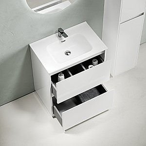 Тумба с раковиной Sancos Libra Floor 70 LB70FW белая для ванной в интернет-магазине Sanbest