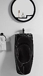 Писсуар подвесной с раковиной CeramaLux N X573B-P черный глянец купить в интернет-магазине Sanbest