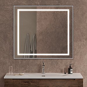 Зеркало BelBagno Kraft SPC-KRAFT-900-800-SENS-AL сатин в ванную от интернет-магазине сантехники Sanbest