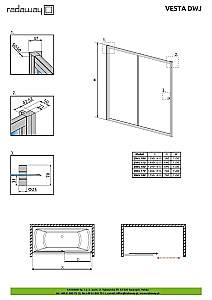 Шторка для ванны Radaway Vesta DWJ+S 150x75 купить в интернет-магазине Sanbest
