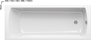 Ванна акриловая Ravak Classic II CC51000000 170x70 белая купить в интернет-магазине Sanbest