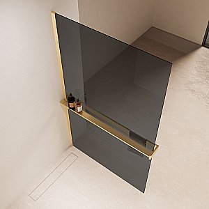 Душевая перегородка Vincea Walk-In VSW-1HR120CGG 120x200 профиль матовый золотой/стекло тонированное купить в интернет-магазине Sanbest