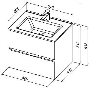 Тумба с раковиной Aquanet Алвита New 277510 60 белый матовый для ванной в интернет-магазине Sanbest
