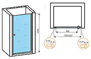 Душевая дверь Parly DE80B 80 стекло прозрачное/профиль хром купить в интернет-магазине Sanbest