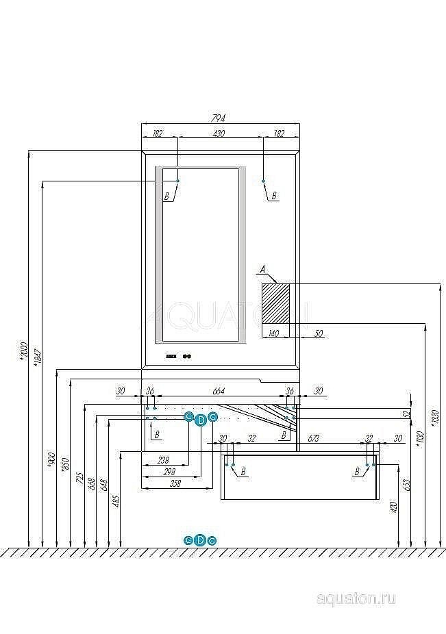 Нижняя тумба Акватон Сакура 60 светлое дерево / белый для ванной в интернет-магазине сантехники Sanbest