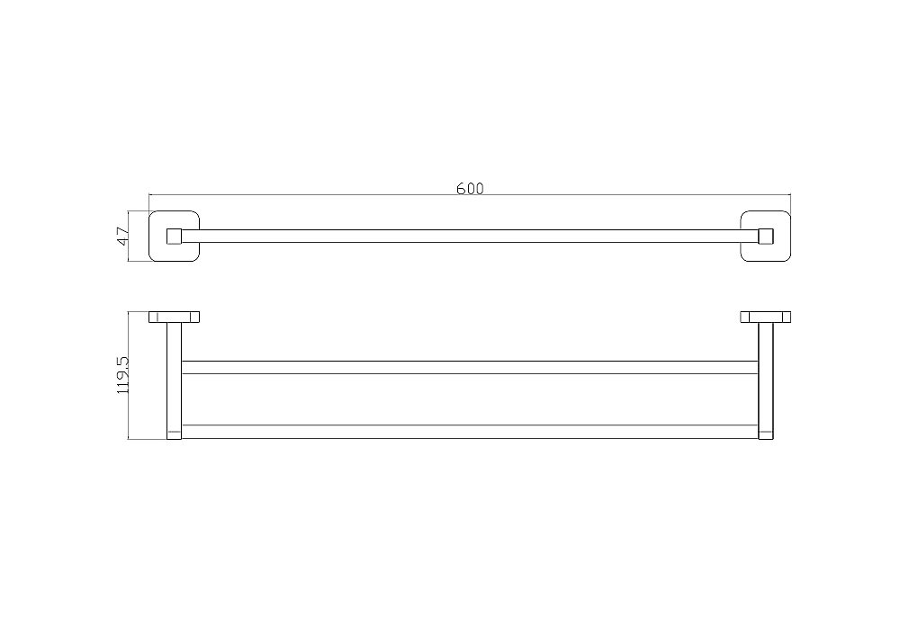 Полотенцедержатель двойной WONZON & WOGHAND STILL, Хром (WW-6611) купить в интернет-магазине сантехники Sanbest