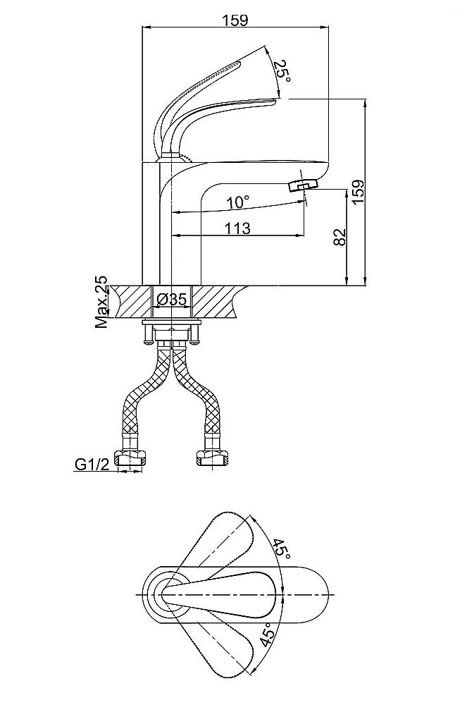 Смеситель для раковины D&K Venice Gondola DA1022141 купить в интернет-магазине сантехники Sanbest