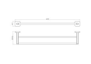 Полотенцедержатель двойной WONZON & WOGHAND STILL, Хром (WW-6611) купить в интернет-магазине сантехники Sanbest