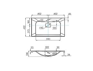 Тумба с раковиной Акватон Брук 80 2 ящика дуб феррара для ванной в интернет-магазине Sanbest